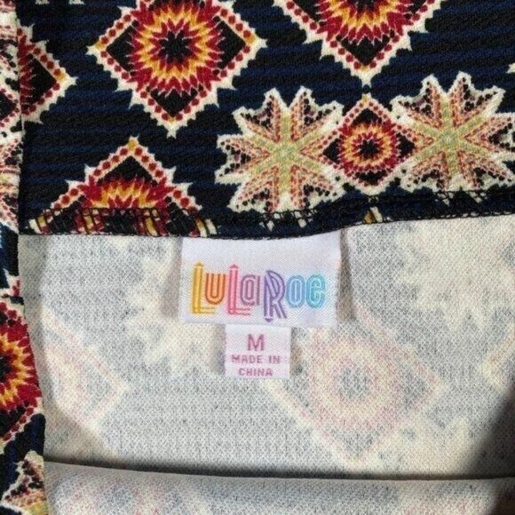 LuLaRoe CASSIE Pencil Skirt Floral Black Tiled Red Cream Medium M NWT - Picture 5 of 6